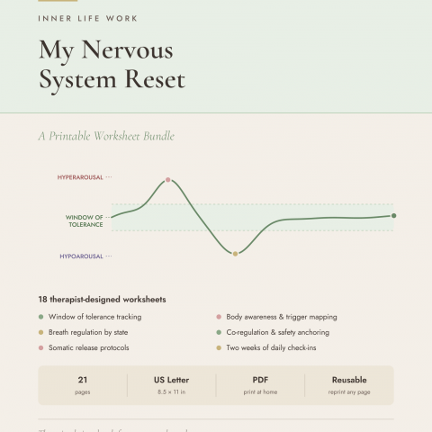 My Nervous System Reset Worksheet Bundle - cover
